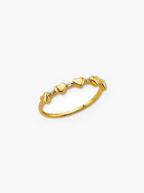 14k Solid Gold Heart Ring Size 7 Love Band By Tehrani Jewelry